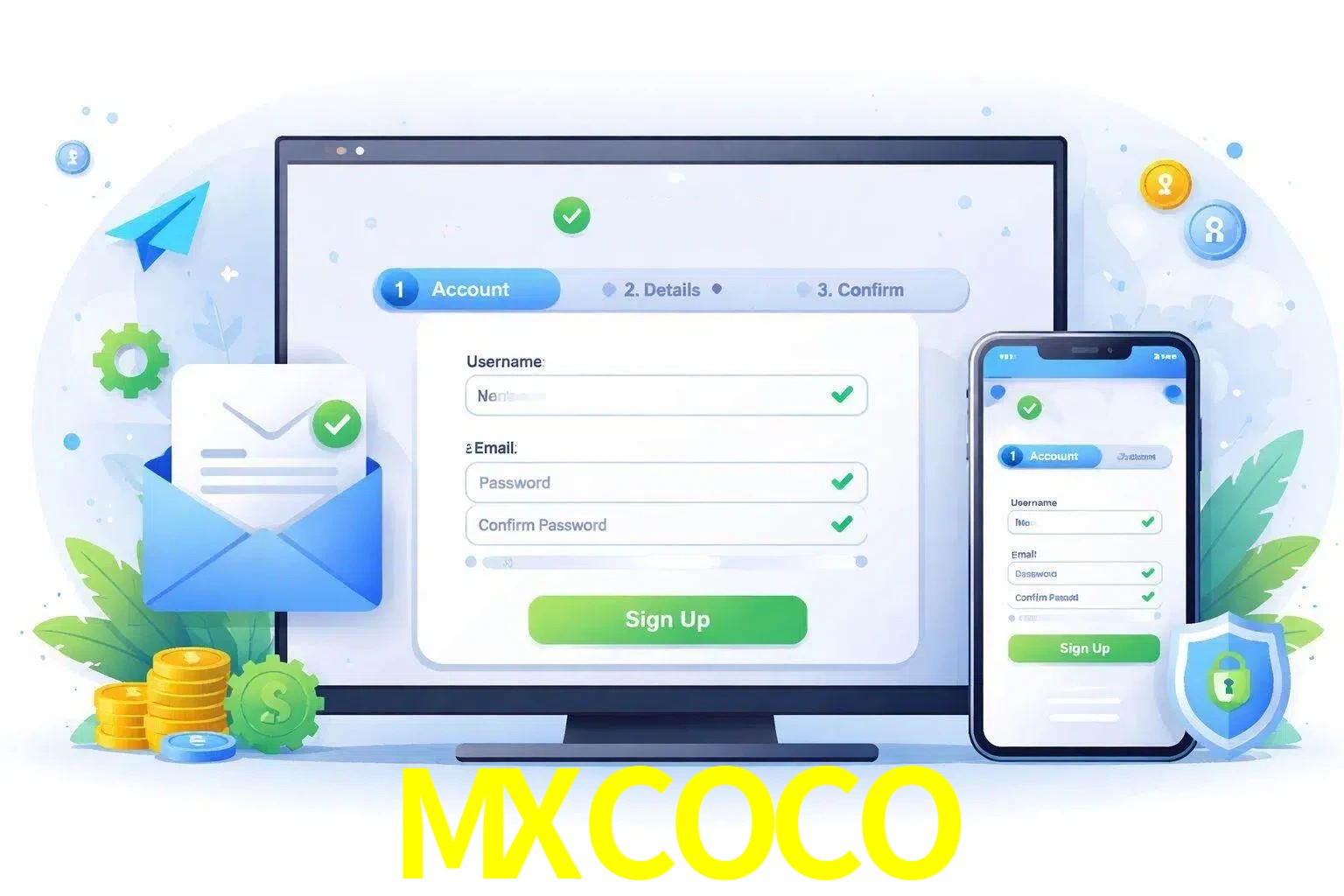 Registro de nuevo usuario y configuración de cuenta MXCOCO